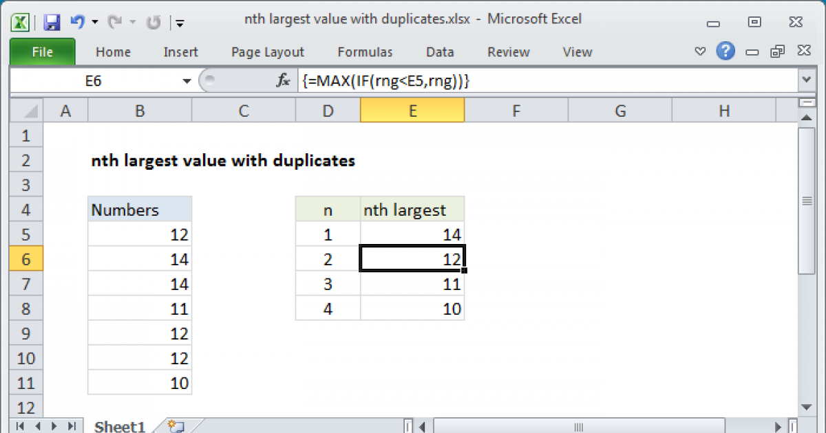 Excel Formula Largest Value In Range Catalog Library